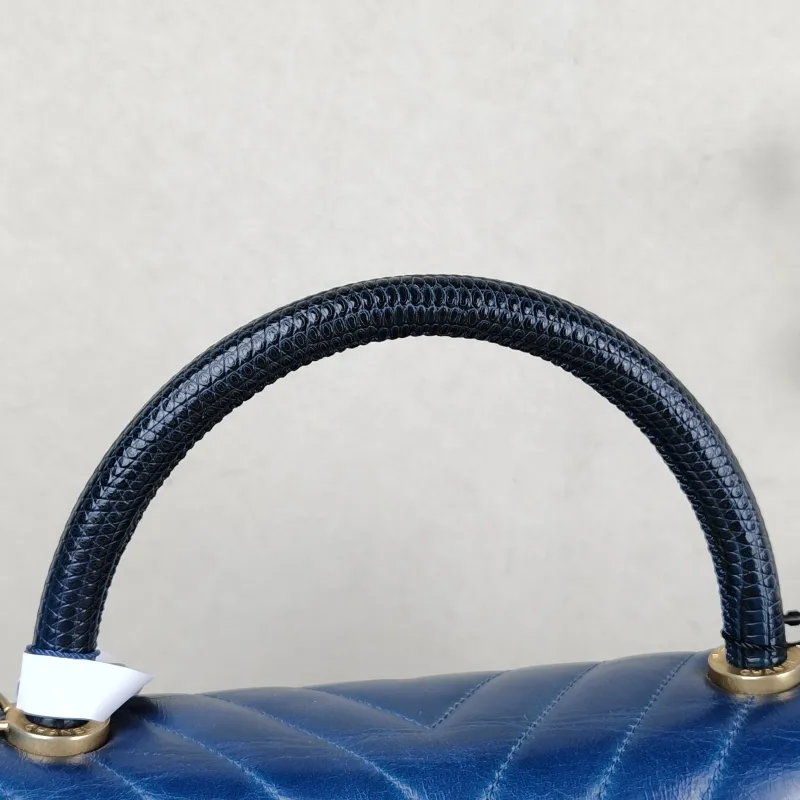 Chanel Top Handle Bag Coco Handle​ Blue V Calfskin Medium 29 × 12 × 18 cm 24 — detail view 15 of 15