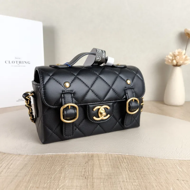 Chanel Crossbody Bag Messenger Bag Black Calfskin One Size 20.6.5*12.5 — cover view 5 of 5