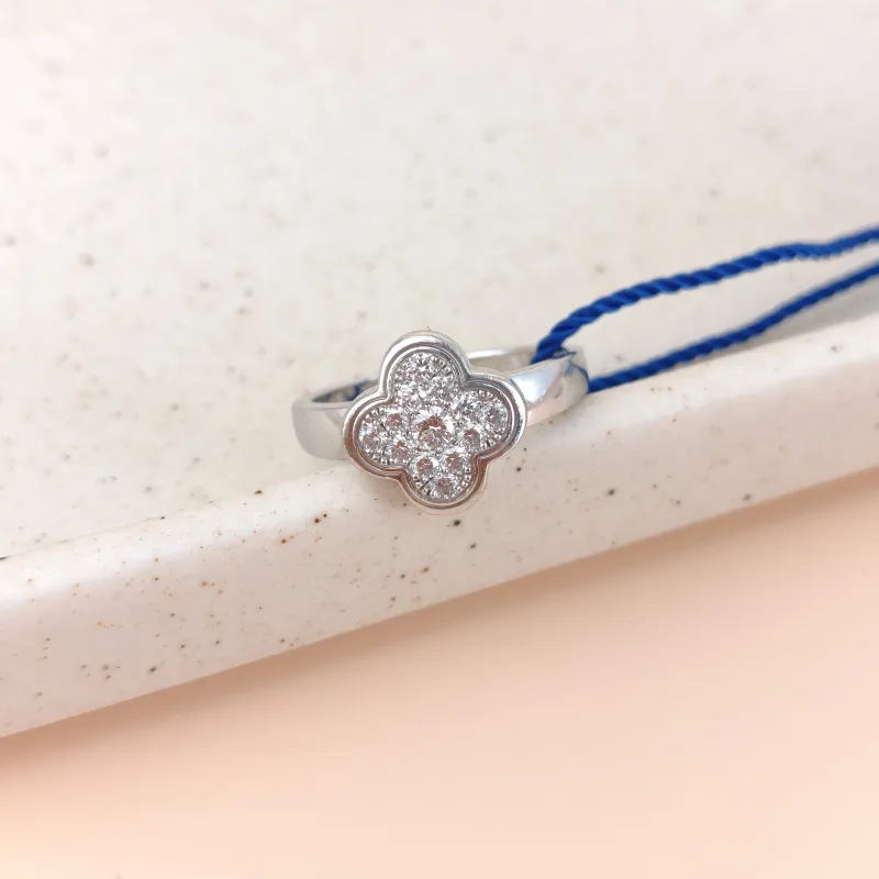 Van Cleef & Arpels Ring Pure Alhambra Pavé Diamond Ring White Gold 18KW hite Gold Diamond One Size51 — cover view 6 of 8