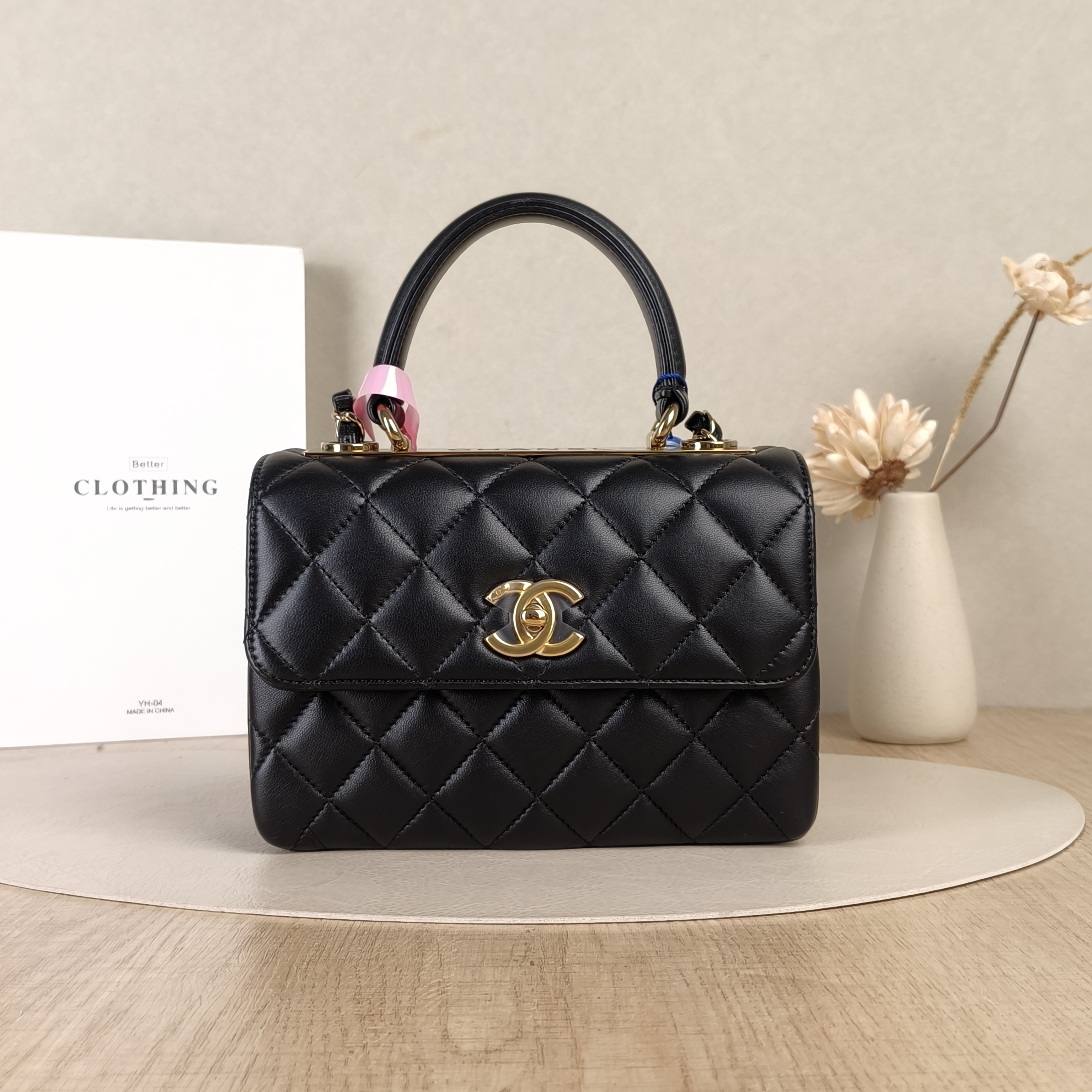 Chanel Top Handle Bag Trendy CC Black Lambskinmini19.5 × 8 × 14.5 cm