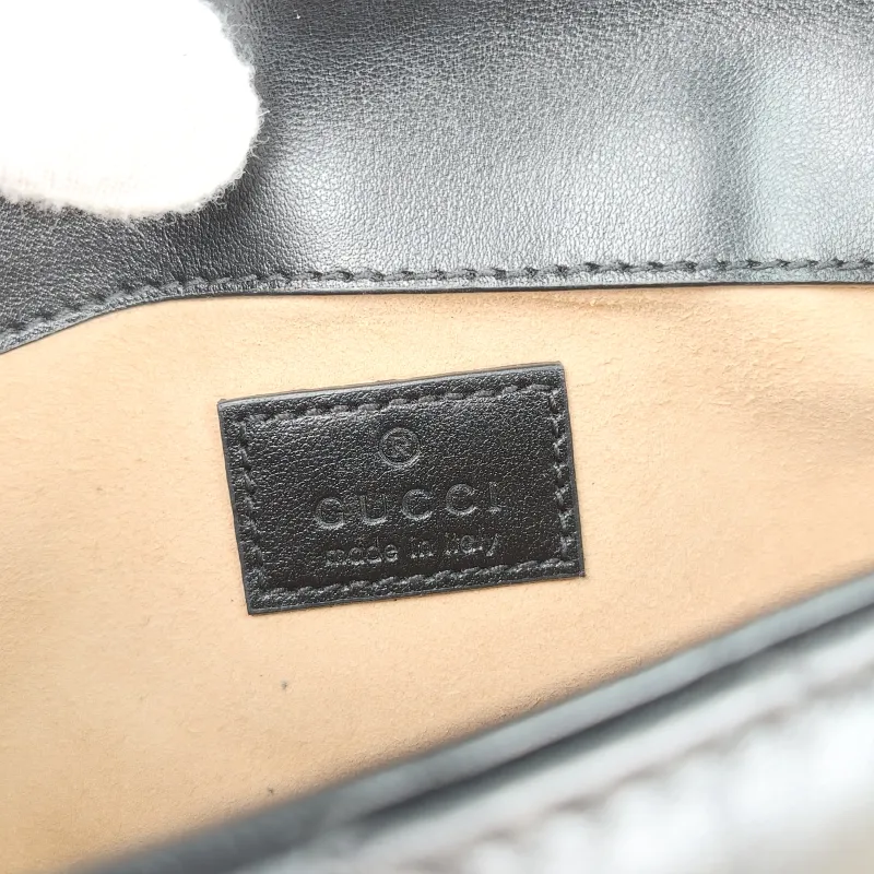 GUCCI Crossbody Bag GG Marmont So Black Marmont So Black Black CC alfskin Mini 16.5 × 5 × 10 cm — detail view 7 of 12