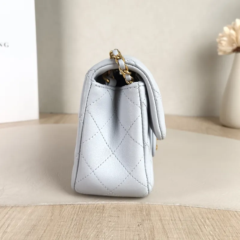 Chanel Crossbody Bag cf Blue Lambskin 20 × 6.5 × 12 cm Microchip Edition — detail view 6 of 12