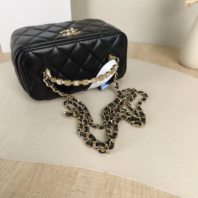 Chanel Crossbody Bag 24p Edition Box Bag Cosmetic Bag Black Lambskin 17 × 8 × 9.5 cm — detail view 7 of 14