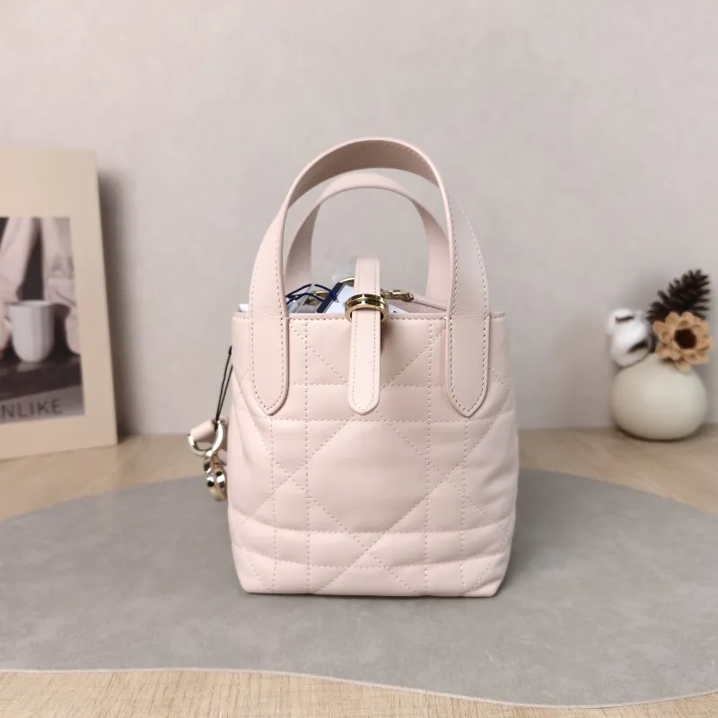 DIOR Top Handle Bag TOUJOURS Edition Pink Calfskin Mini 13 × 12 × 15 cm — cover view 6 of 6