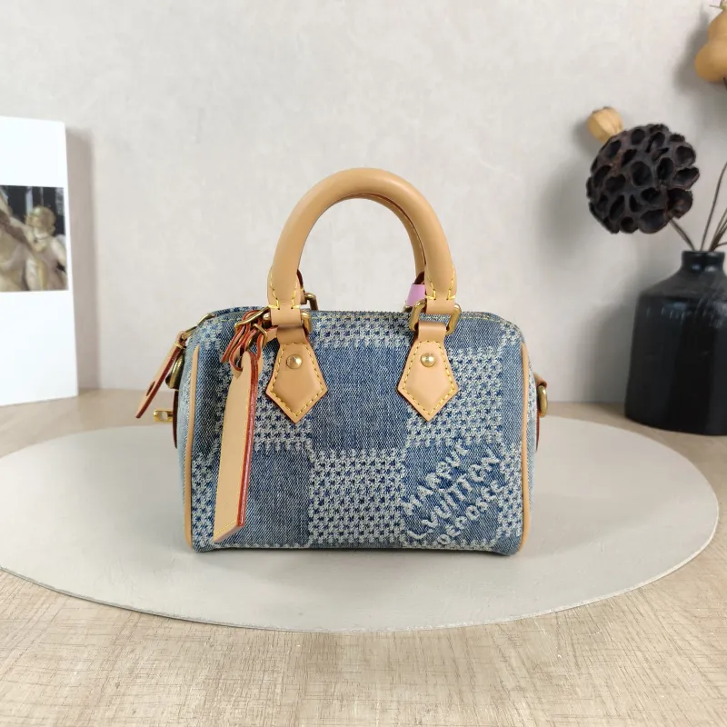 Louis Vuitton Crossbody Bag Speedy Nano Blue nano 16 × 7.5 × 10 cm