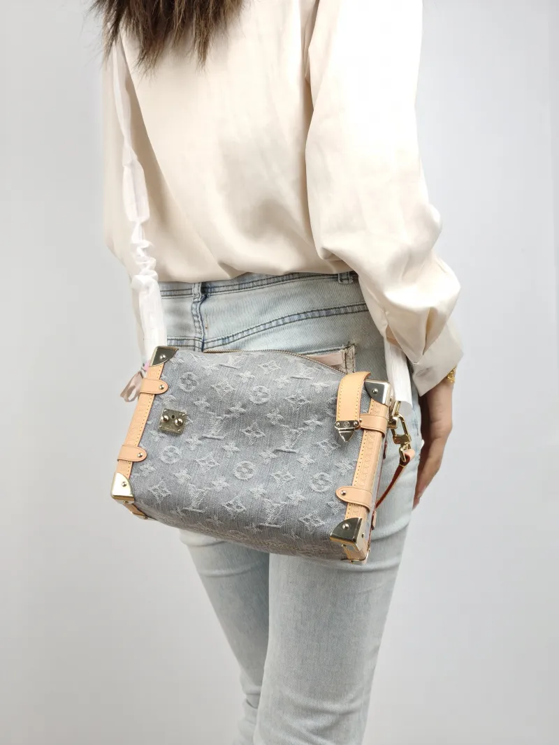 Louis Vuitton Crossbody Bag Side Trunk Box Grey Medium 23.5 × 8.5 × 16 cm — on-model view 2 of 2