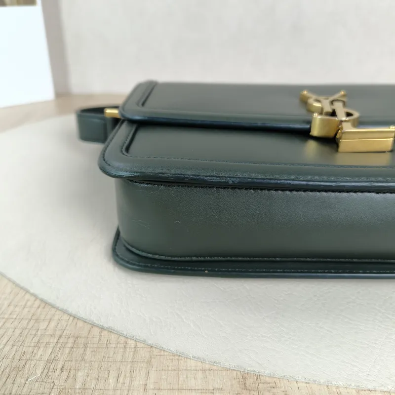 SAINT LAURENT Crossbody Bag Solferino Box Shoulder Bag Green Calfskin Medium23 × 16 × 7 cm — detail view 1 of 11