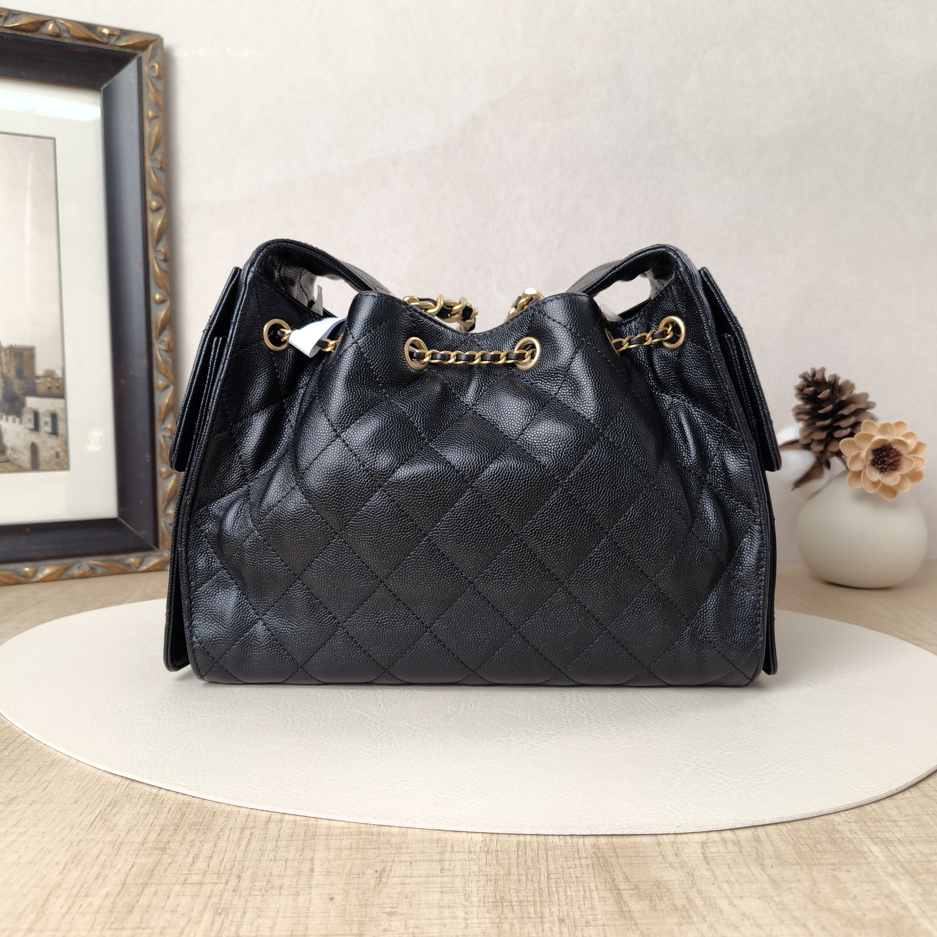 Chanel Shoulder Bag25Bag Black Grained Calfskin Small26 × 14 × 30 cm — cover view 3 of 10