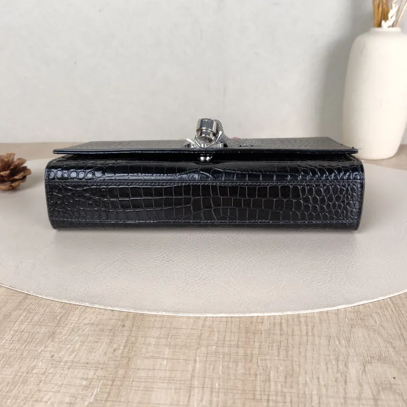 SAINT LAURENT Crossbody Bag KATE Edition Black Calfskin Medium 24 × 5.5 × 14.5 cm — cover view 2 of 5