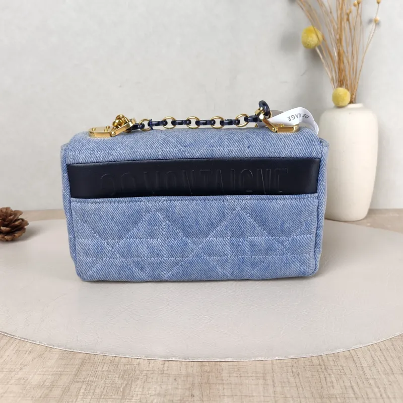 DIOR Crossbody Bag Caro Chain Bag Blue Small 20 × 7 × 13.5 cm — cover view 3 of 5