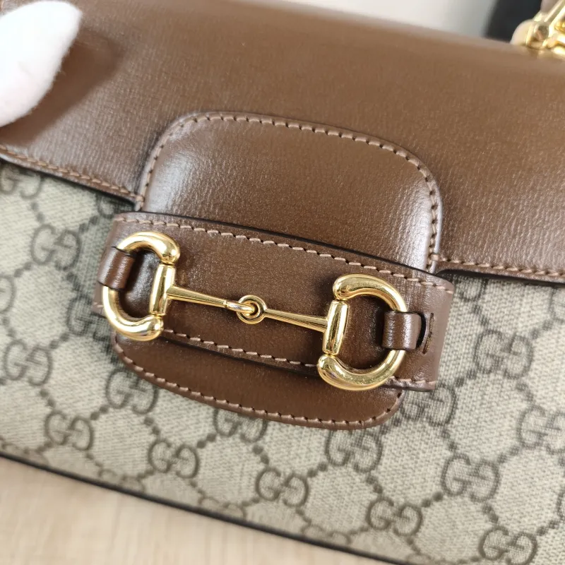 GUCCI Top Handle Bag Horsebit 1955Collection Top Handle Bag Monogram PVC Small 22 × 10.5 × 16 cm — detail view 10 of 12