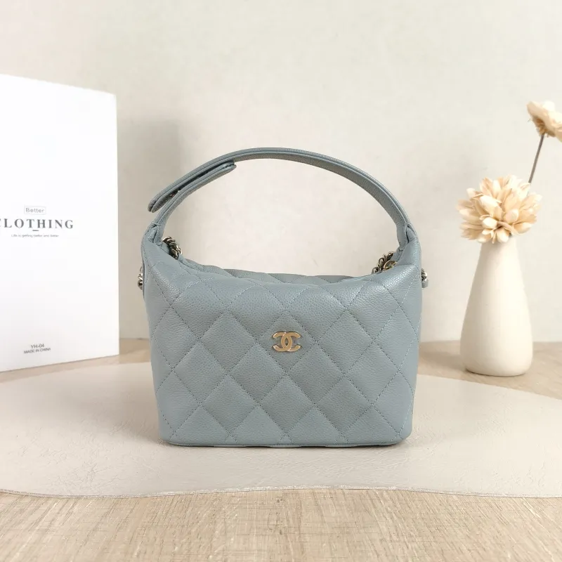 Chanel Crossbody Bag Crossbody Bag Grey Grained Calfskin One Size 16 × 6 × 13 cm