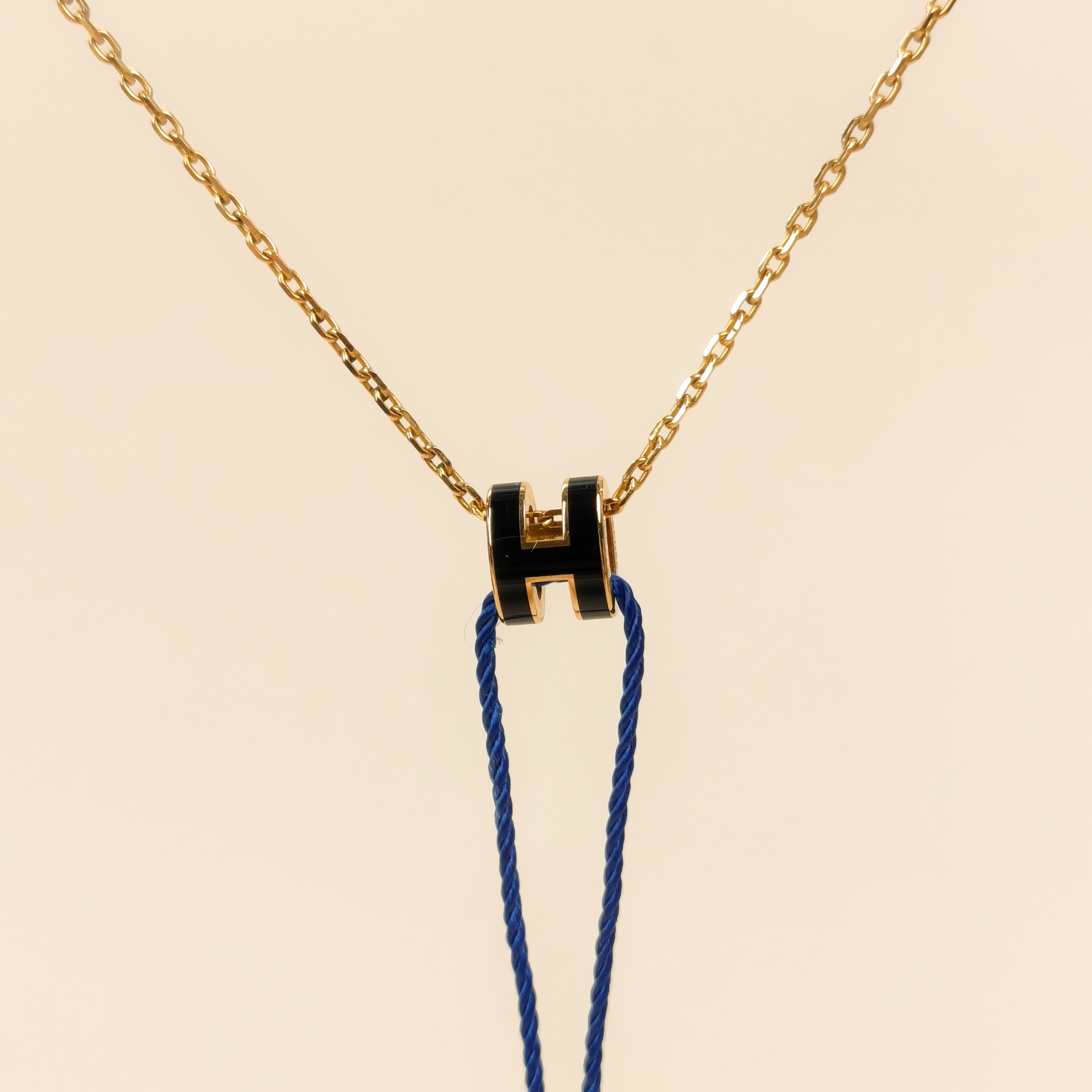 Hermès Necklace Pop HN ecklace Gold Black mini40cm