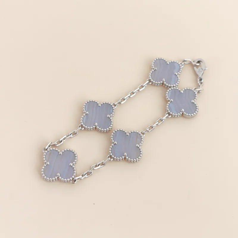 Van Cleef & Arpels Bracelet Alhambra Alhambra Collection Five-Motif Bracelet 18KW hite Gold Vintage Small17cm — cover view 6 of 10