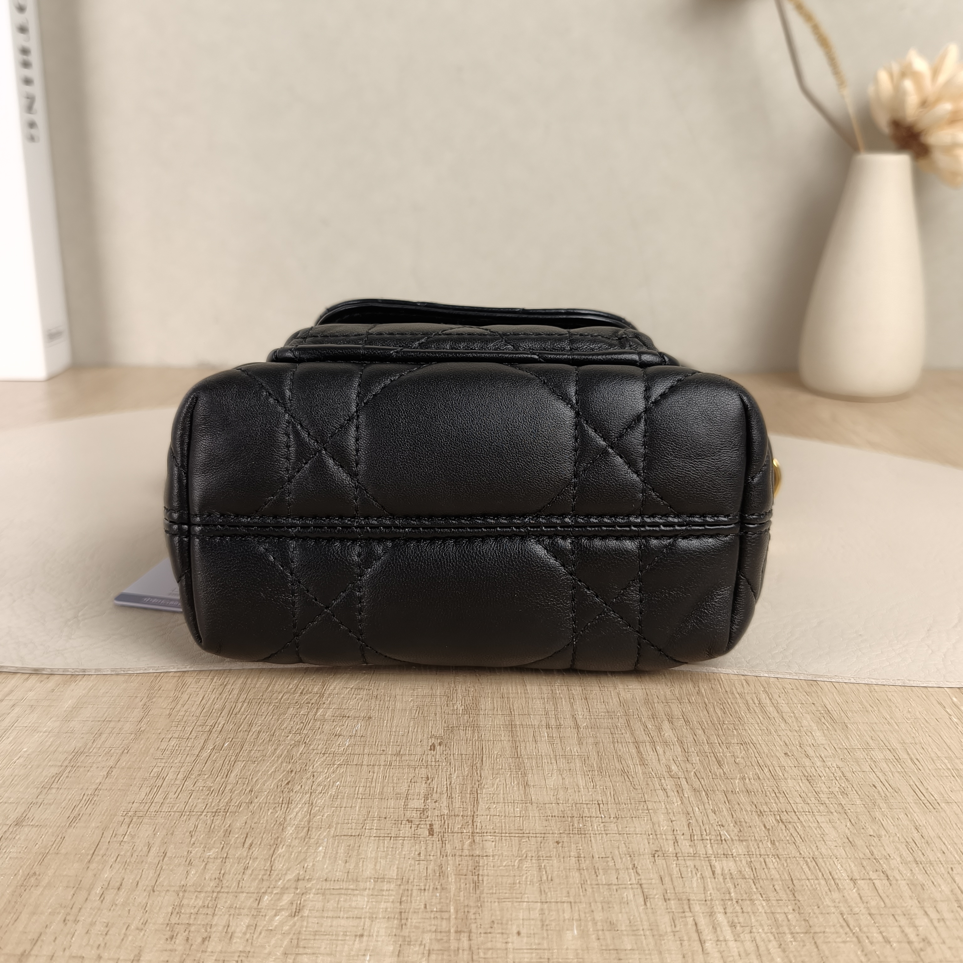 DIOR Crossbody Bag Caro Bucket Bag Black Lambskinmini14 × 7 × 15 cm — cover view 3 of 6