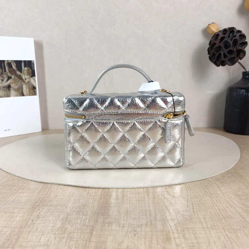 Chanel Crossbody Bag lp Box Bag Top Handle Crossbody Bag Silver Calfskin 19.5 × 5 × 12 cm — cover view 2 of 5