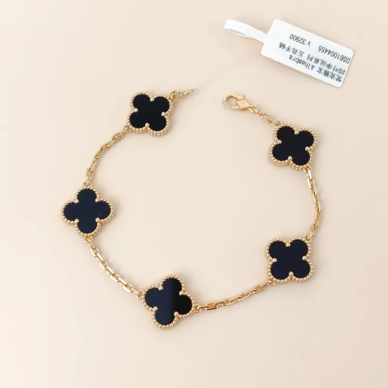 Van Cleef & Arpels Bracelet Alhambra Alhambra Collection Five-Motif Bracelet 18KY ellow Gold Vintage Small 19cm