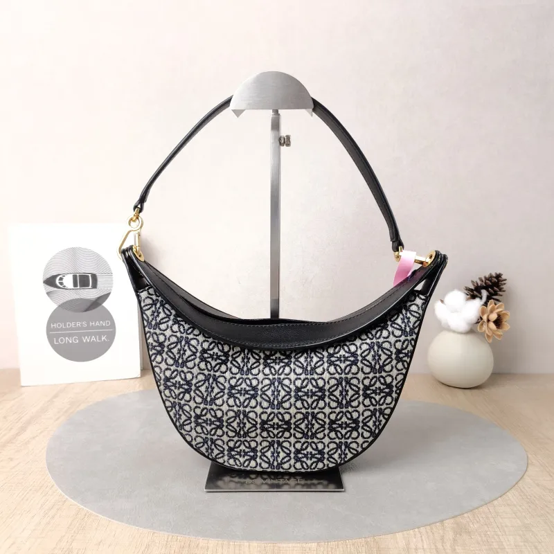 LOEWE Shoulder Bag luna Shoulder Bag Black Canvas Small 30 × 6 × 21 cm — cover view 2 of 6