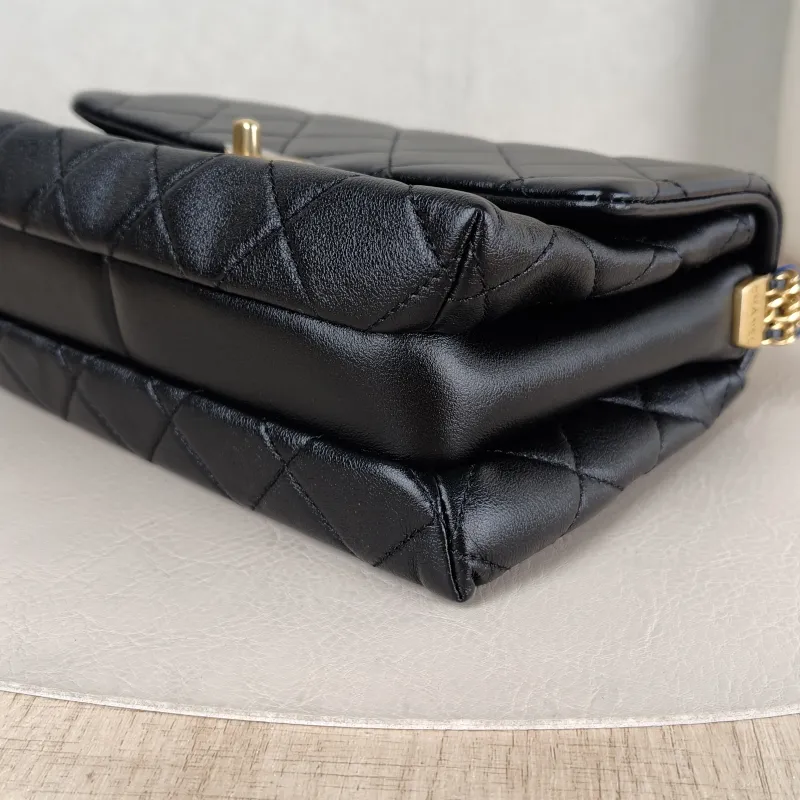Chanel Crossbody Bag 23s Black Lambskin One Size 21 × 8 × 14 cm — detail view 11 of 12