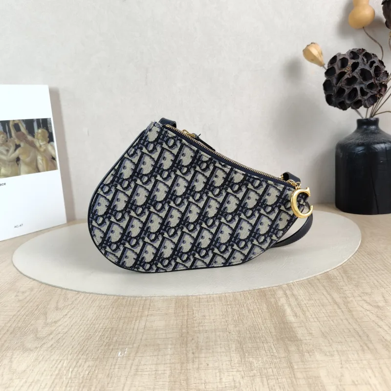 DIOR Crossbody Bag Blue Canvas One Size20 × 2 × 17 cm