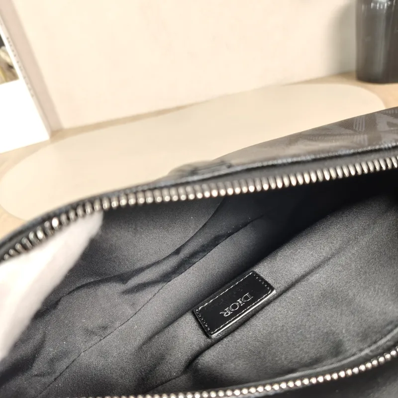 DIOR Crossbody Bag saddle Black PVC · Calfskin One Size 26 × 4.5 × 19 cm — detail view 3 of 11