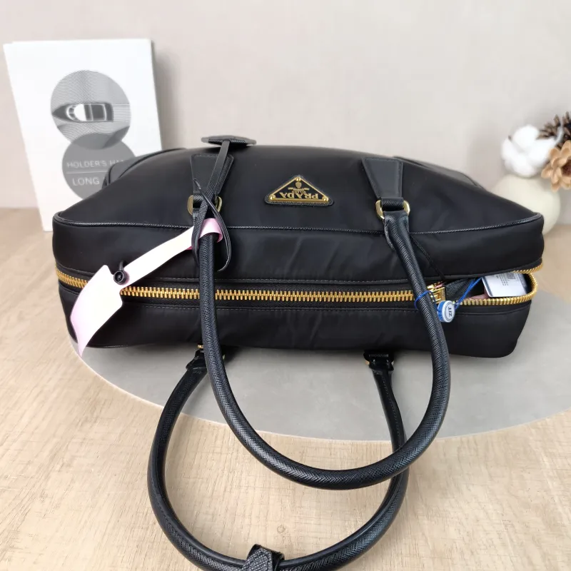 PRADA Top Handle Bag Black Nylon One Size 35 × 9 × 21 cm — detail view 13 of 13