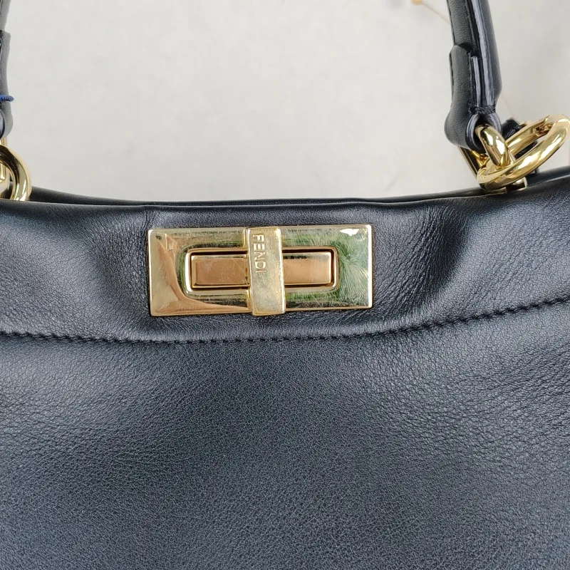FENDI Crossbody Bagpeekaboo lconic Crossbody Bag Black Calfskin Medium33.5 × 13 × 25.5 cm — detail view 11 of 11