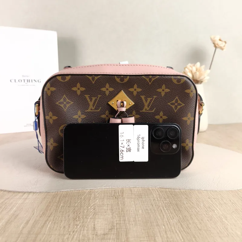 Louis Vuitton Crossbody Bag Saintonge Camera Bag Pink PVC Small 22 × 8 × 16 cm — cover view 3 of 5