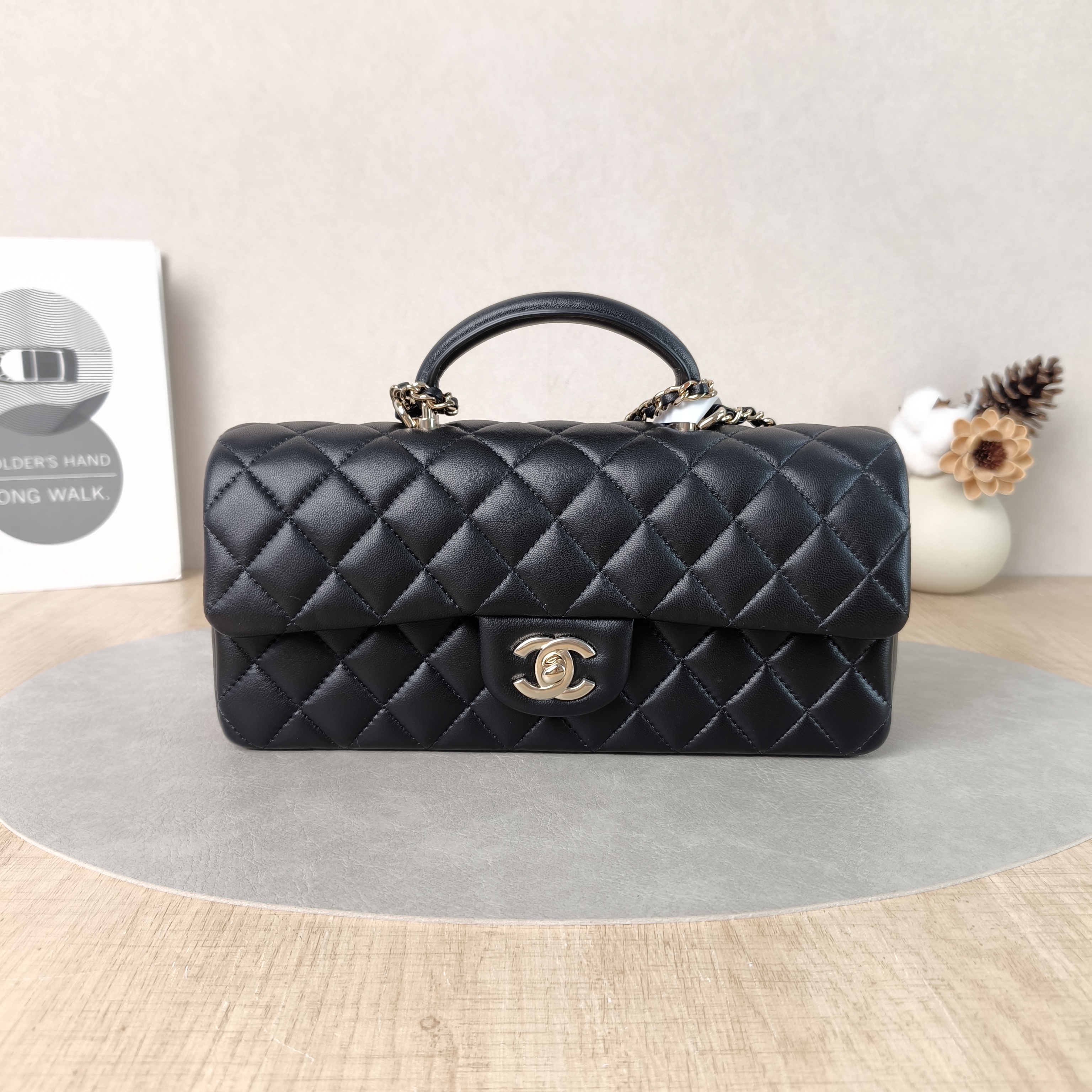 Chanel Crossbody Bag CF Crossbody Bag Black Lambskin Medium25.5 × 6 × 12.5 cm