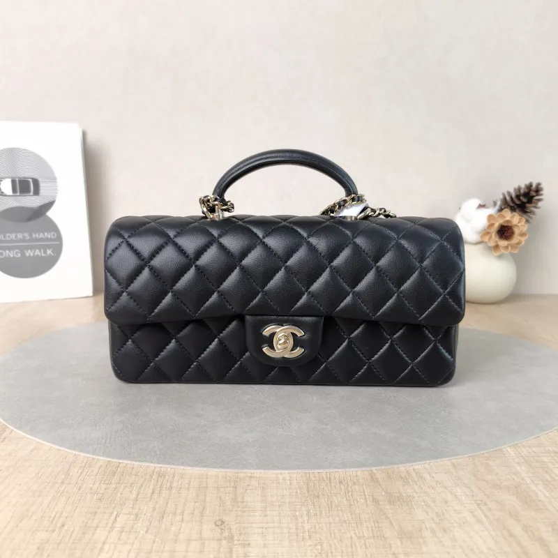Chanel Crossbody Bag CF Crossbody Bag Black Lambskin Medium25.5 × 6 × 12.5 cm