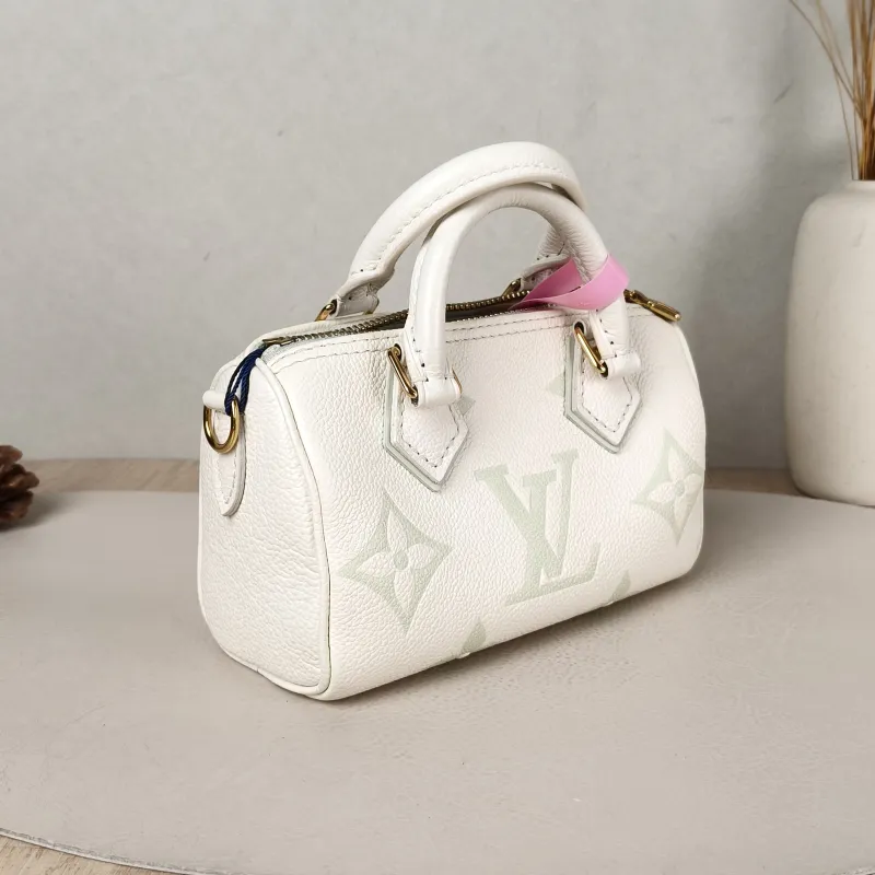 Louis Vuitton Crossbody Bag Speedy Nano White · Green Monogram Empreinte Embossed Calfskin nano 16 × 7.5 × 10 cm — cover view 3 of 5