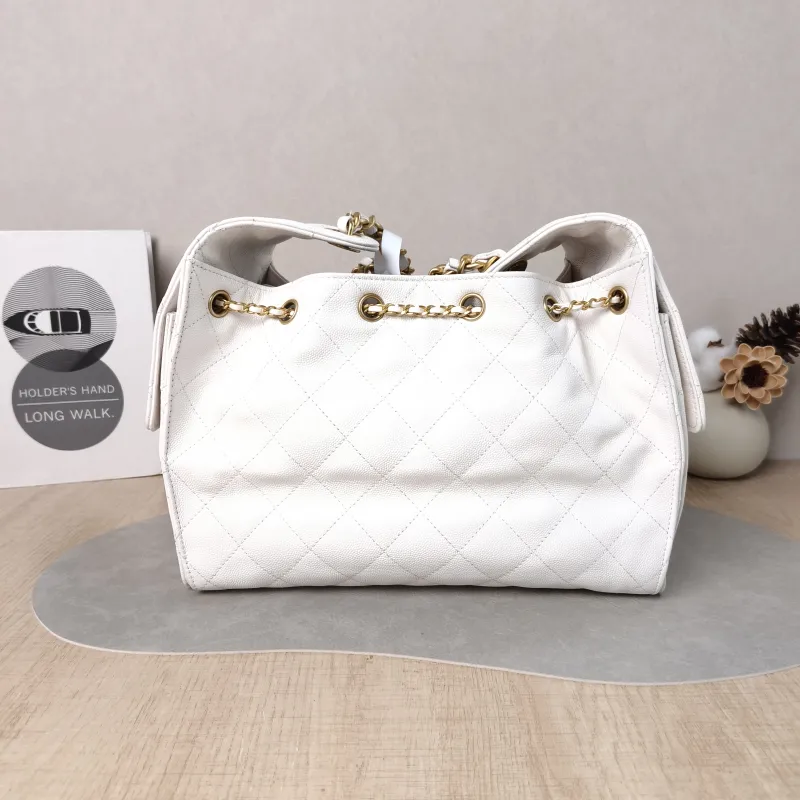 Chanel Shoulder Bag 25Bag White Grained Calfskin Small 26 × 14 × 30 cm — cover view 4 of 5
