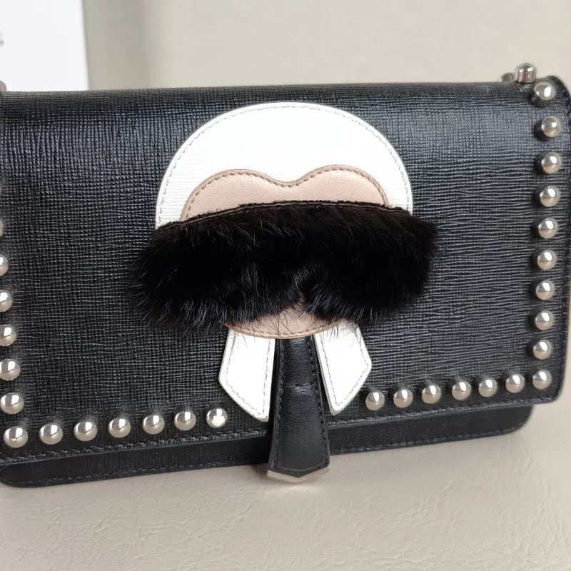 FENDI Crossbody Bag Crossbody Bag Black Calfskin One Size 19 × 4 × 13 cm — detail view 6 of 12