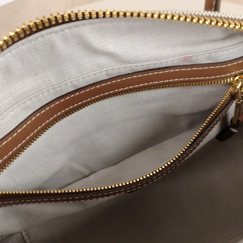 Miumiu Top Handle Bag Beau Brown Canvas · Calfskin 28 × 8 × 11.5 cm — detail view 8 of 13