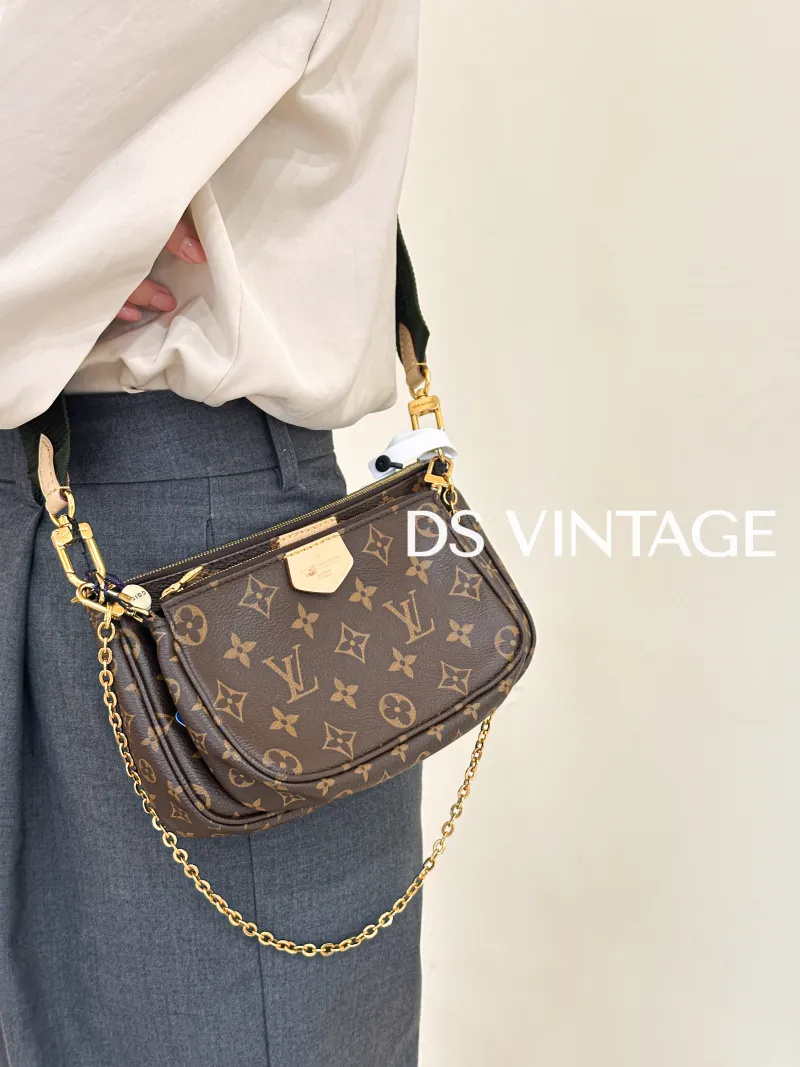 Louis Vuitton Crossbody Bag Multi Pochette Accessoires Shoulder Strap PVC Small 24 × 4 × 13.5 cm — on-model view 3 of 3