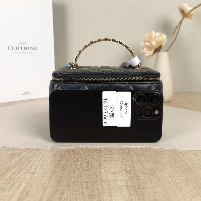 Chanel Crossbody Bag 24p Edition Box Bag Cosmetic Bag Black Lambskin 17 × 8 × 9.5 cm — cover view 3 of 5