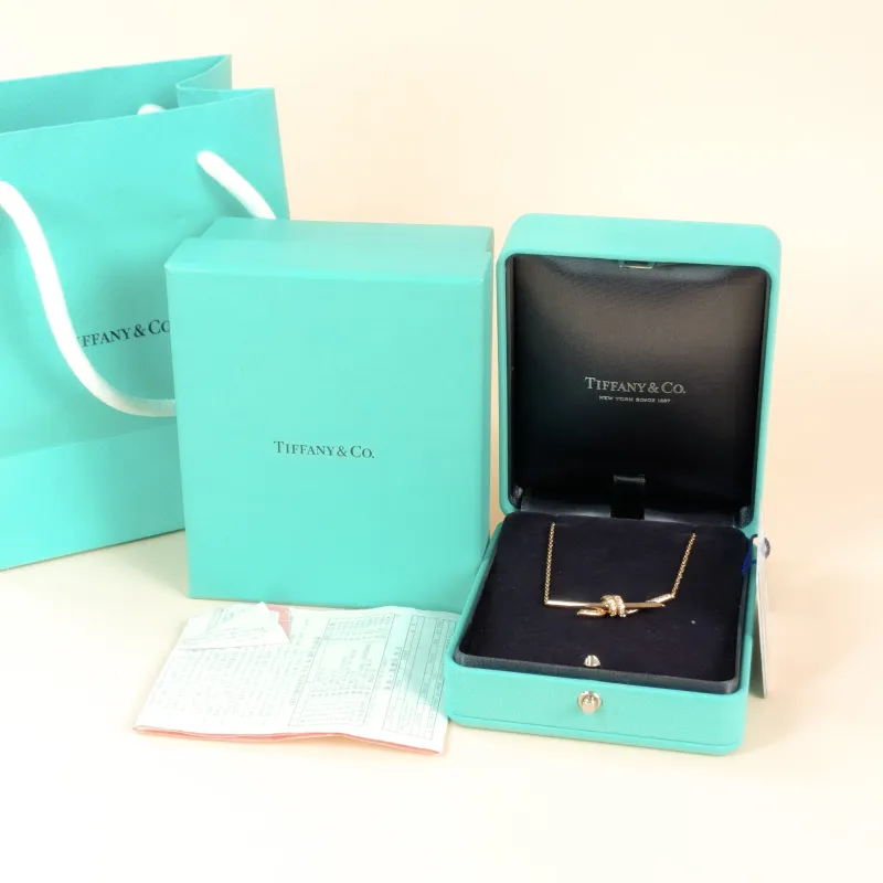 Tiffany&Co. Necklace Knot Collection Necklace Rose Gold Diamond18KR ose Gold Large 42cm — cover view 10 of 10