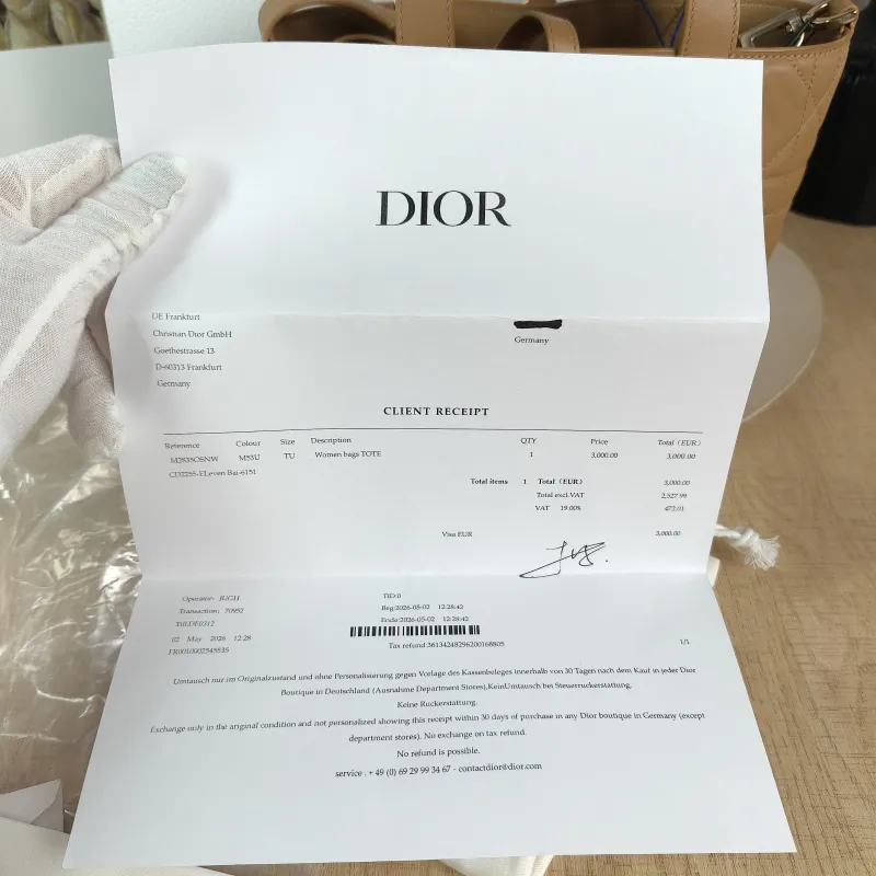 DIOR Top Handle Bag TOUJOURS Edition Brown Calfskin Small 18.5 × 12 × 18.5 cm — detail view 9 of 12