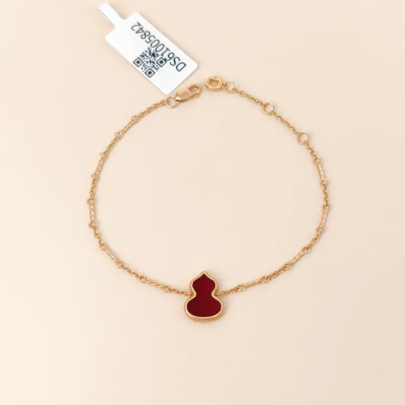 Qeelin Bracelet Wulu Collection Bracelet Red Agate 18KR ose Gold One Size 18cm