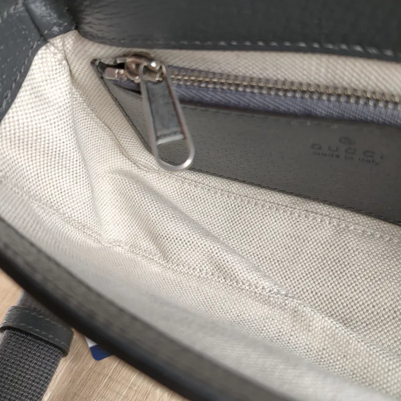 GUCCI Crossbody Bag Ophidia Messenger Bag Grey PVC One Size 19 × 5 × 11 cm — detail view 7 of 11
