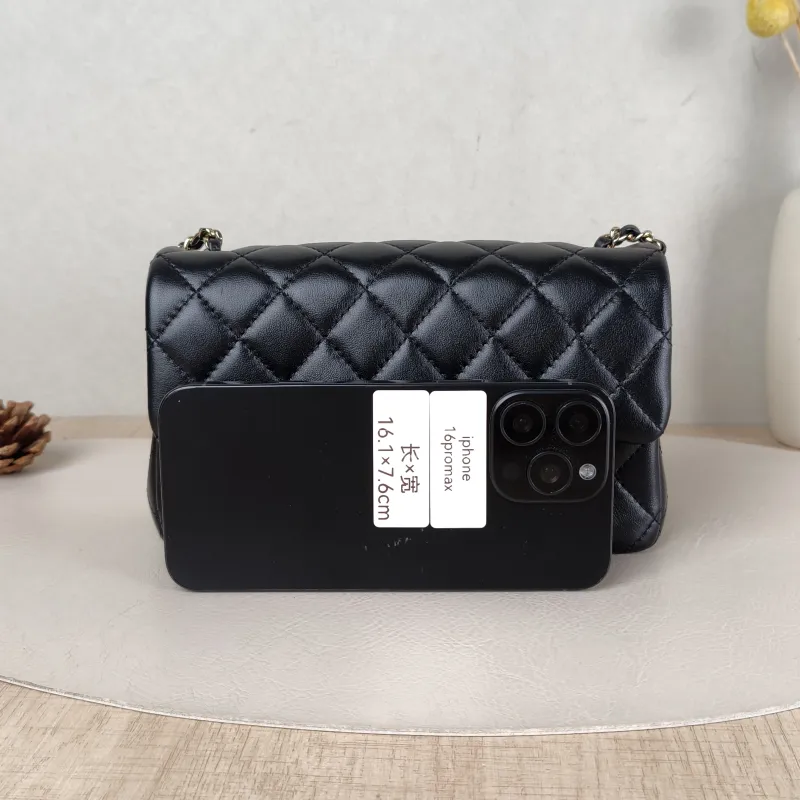 Chanel Crossbody Bag Classic Flap Large Mini CF Mini C Black SL ambskin mini 20 × 6 × 12 cm — cover view 3 of 6