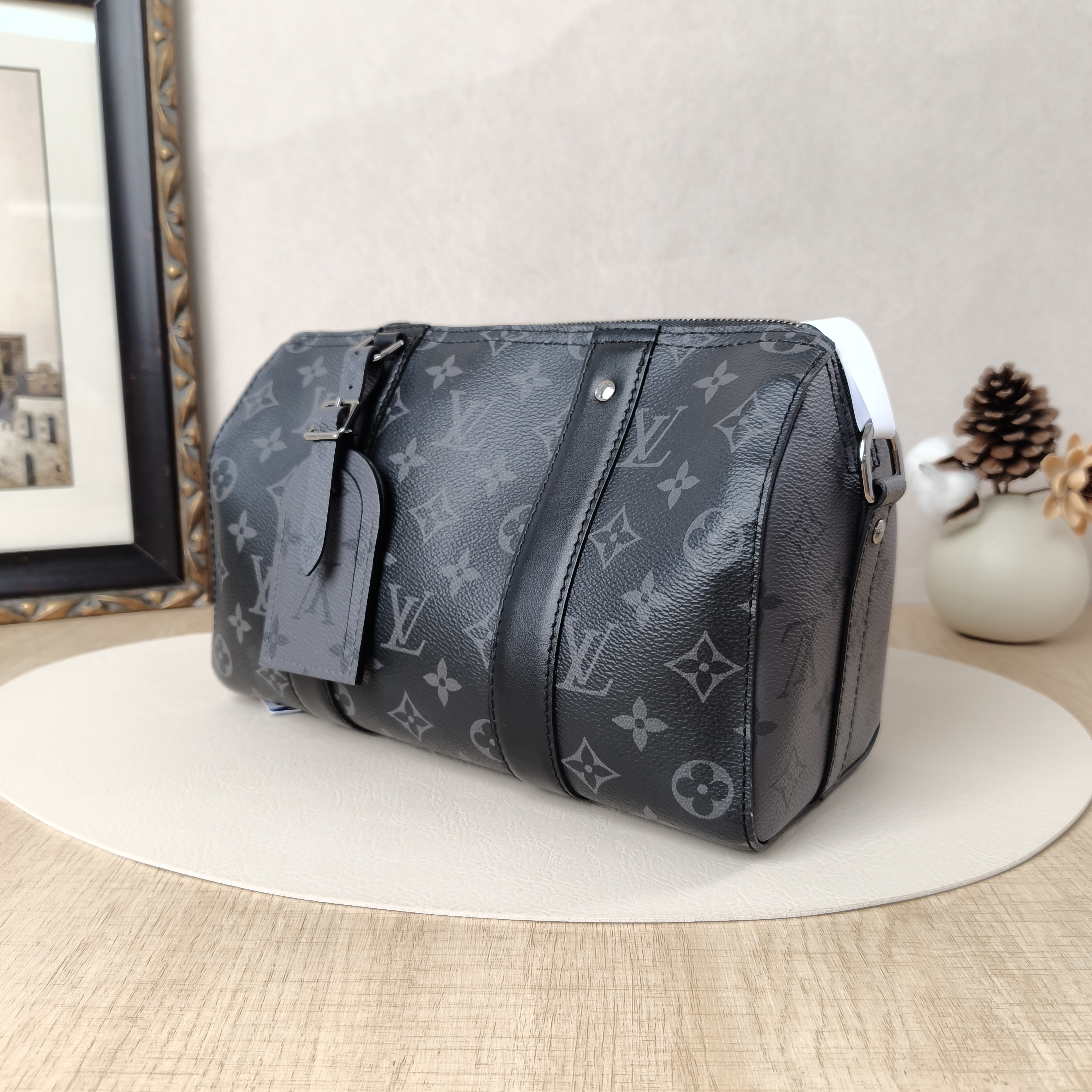 Louis Vuitton Crossbody Bag City Keepall Black PVC Medium27 × 13 × 17 cm — cover view 2 of 12
