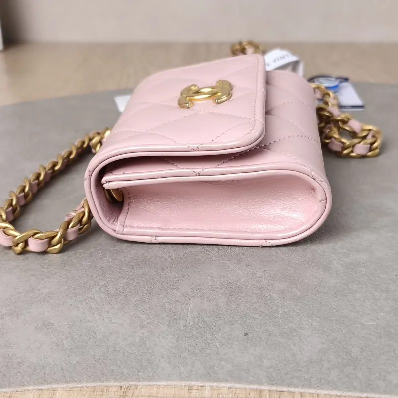 Chanel Crossbody Bag CF Crossbody Bag Pink Calfskin Mini 11 × 3 × 9 cm — detail view 6 of 11