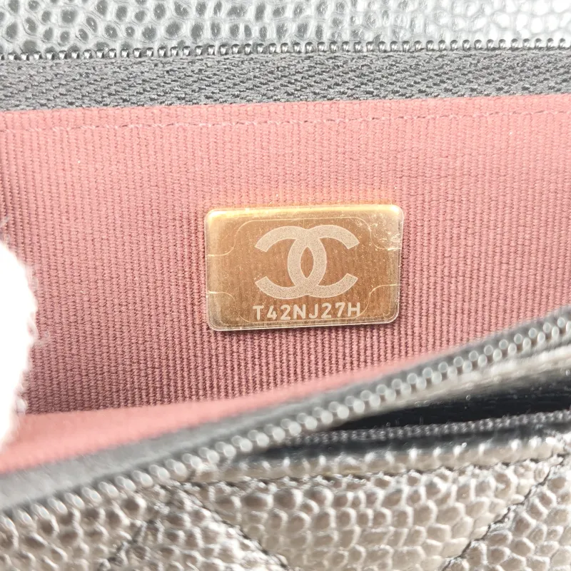 Chanel Crossbody Bag Classic Flap WOC CF WOCWOC Bag Black Grained Calfskin Mini 19.2 × 3.5 × 12.3 cm — detail view 12 of 13