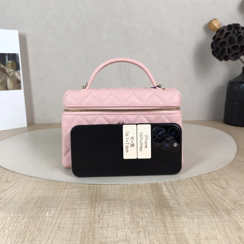 Chanel Crossbody Bag lp Box Bag Top Handle Crossbody Bag Pink Grained Calfskin 19 × 5 × 12 cm — cover view 4 of 6
