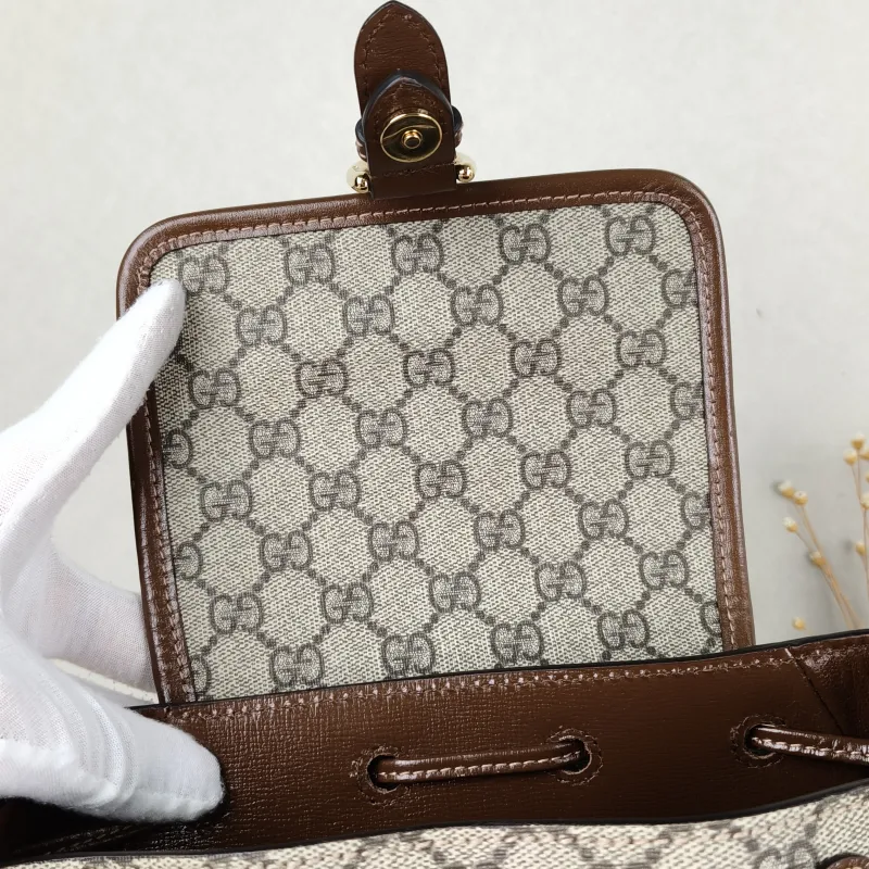 GUCCI Backpack GG Retro Collection Backpack Brown PVC One Size 26.5 × 13 × 30 cm — detail view 2 of 13