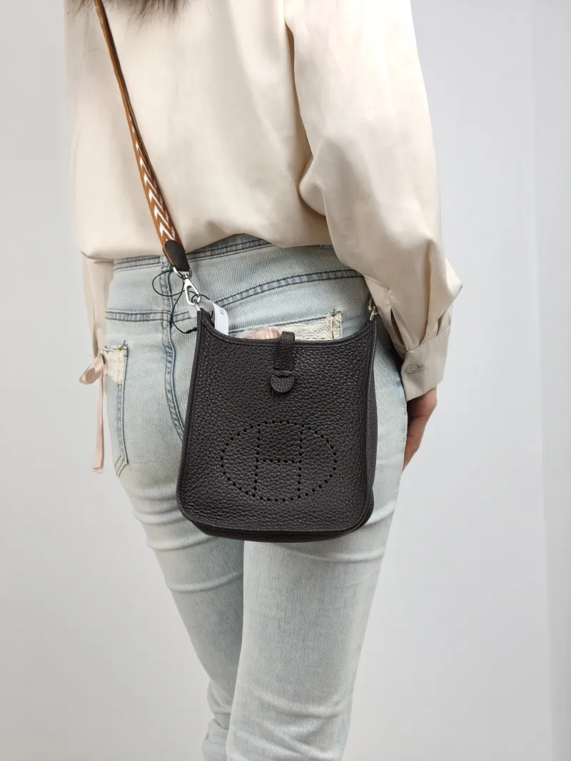 Hermès Crossbody Bag Evelyne Mini 16 Mini 16 TC Calfskin Mini 17 × 5.5 × 18 cm B — on-model view 2 of 2