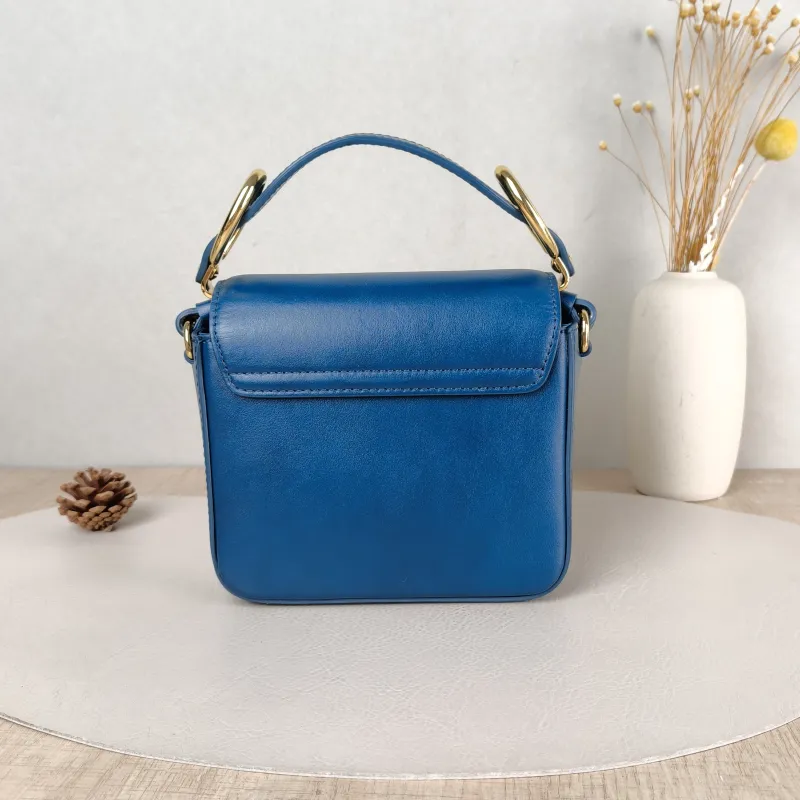 Chloé Crossbody Bag Top Handle Crossbody Bag Blue Calfskin One Size 16 × 5 × 14 cm — cover view 3 of 5