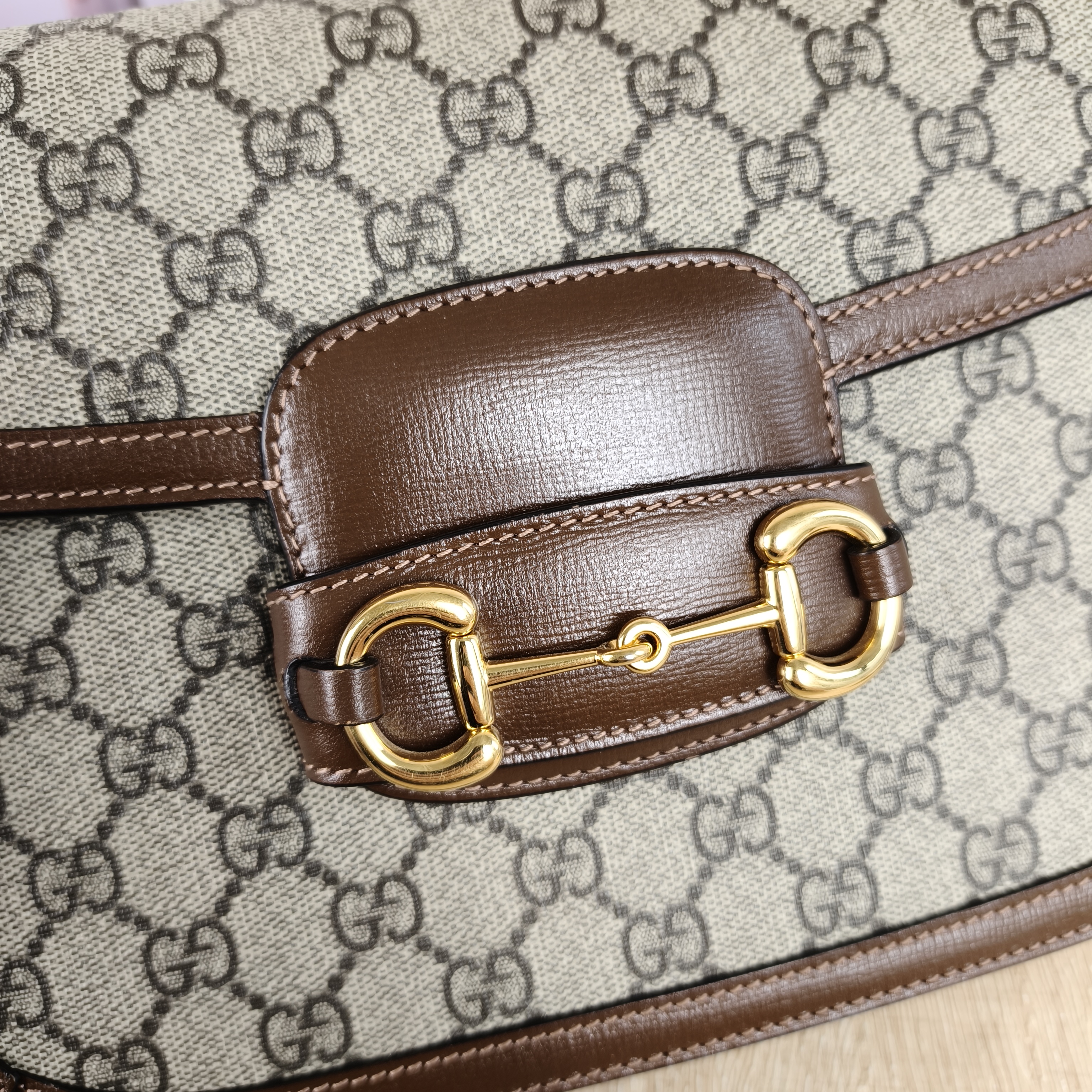 GUCCI Shoulder Bag Horsebit 1955 Horsebit Medium Monogram PVC Medium25 × 8 × 18 cm — cover view 4 of 10