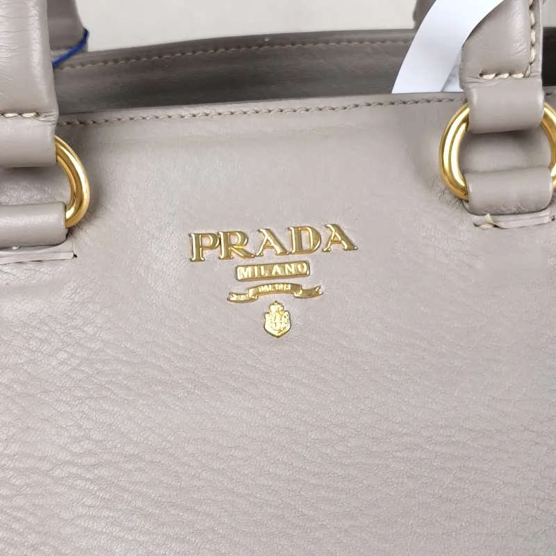 PRADA Top Handle Bag Tote Bag Grey Calfskin 27.5 × 13 × 21 cm — detail view 13 of 14